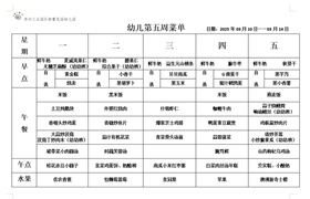 幼儿第五周食谱